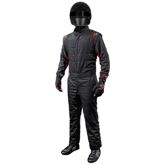 K1 Outlaw Adult Auto Racing Nomex® Suit - SFI 3.2A/5 - Black, Red - Large 56