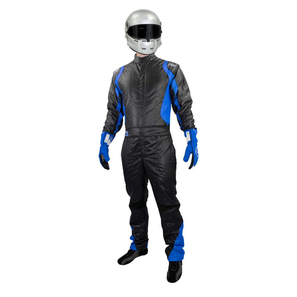 K1 Precision II Adult Nomex® Fire Suit - SFI 3.2A/5 - Black, Blue - Medium/Large 54