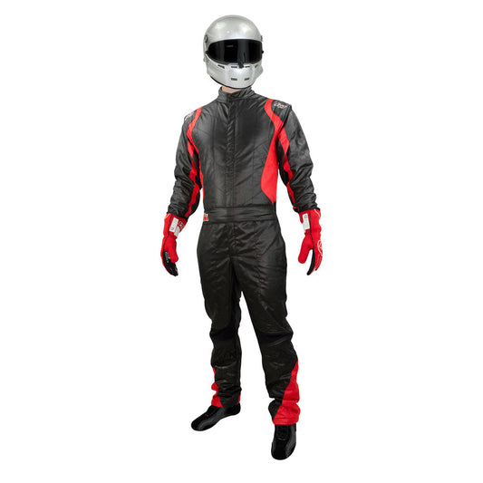 K1 Precision II Adult Nomex® Fire Suit - SFI 3.2A/5 - Black, Red - Small 48