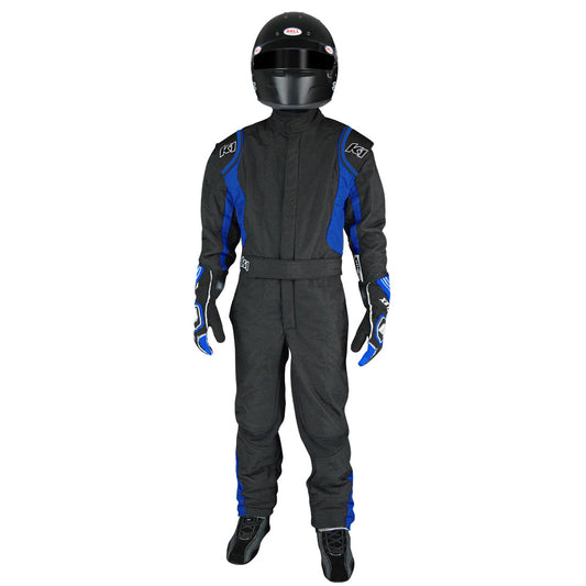 K1 Precision II Youth Nomex® Fire Suit - SFI 3.2A/5 - Black, Blue - 6XS