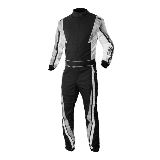 K1 Victory Youth Proban® Fire Suit - SFI 3.2A/1 - Black, Grey - XS 44