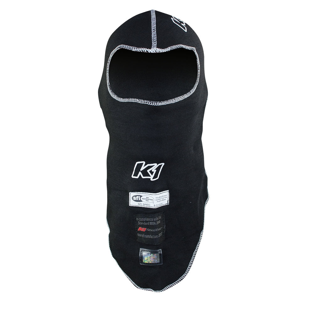 K1 Flex Adult Nomex®  Balaclava - SFI 3.3 - Black - One Size