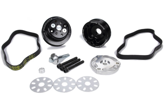 Pulley Kit - 5-Rib Serpentine - Aluminum - Black Anodized - Edelbrock / Stewart Water Pump - Small Block Chevy - Kit