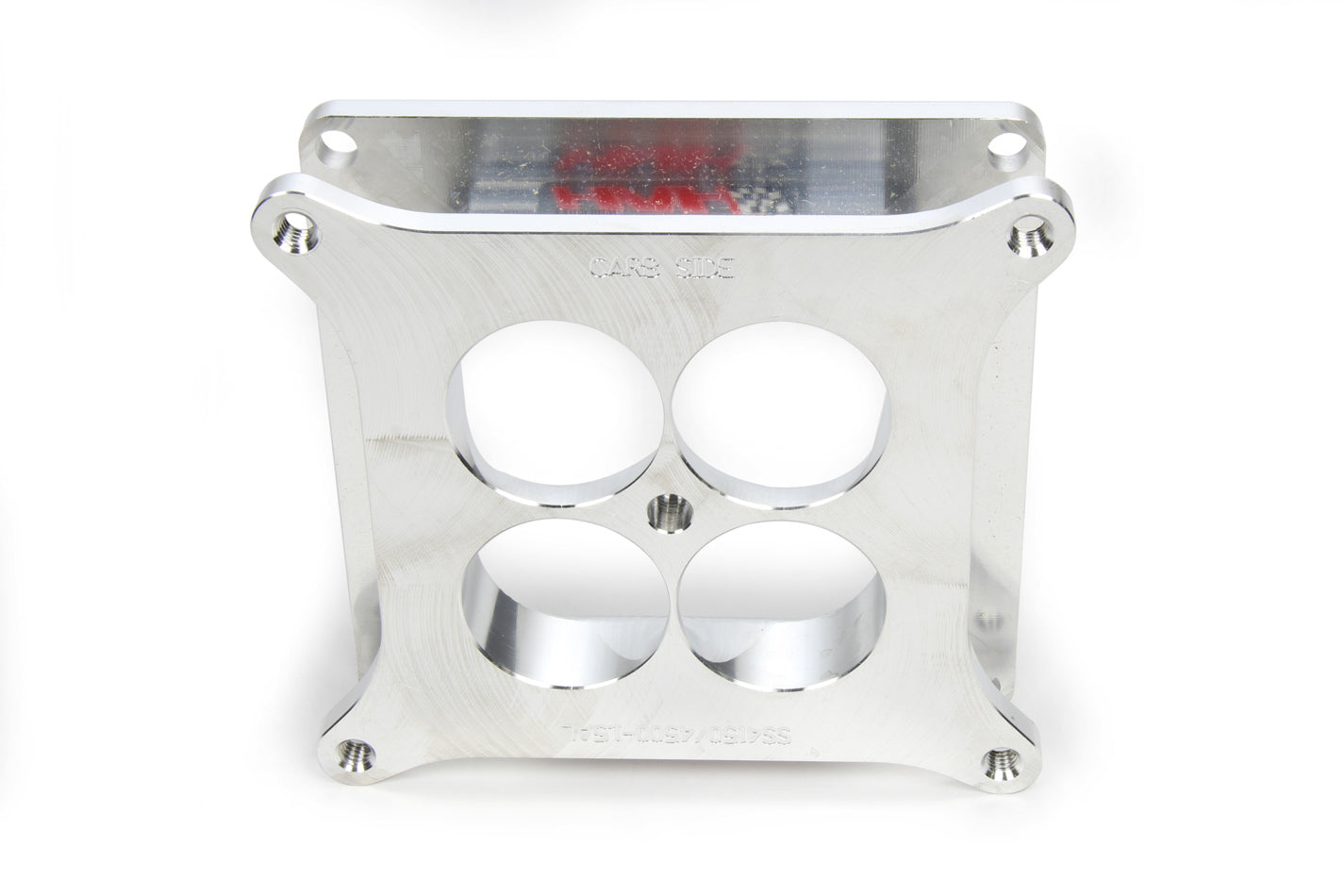 Carburetor Adapter - 1.5 in Thick - 4 Hole - Square Bore to Spread Bore - Aluminum - Polished - Each