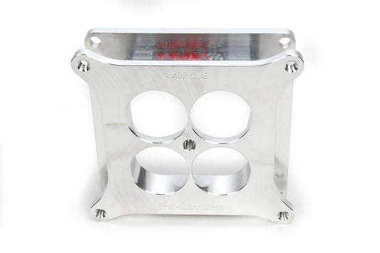 Carburetor Adapter - 1.5 in Thick - 4 Hole - Square Bore to Spread Bore - Aluminum - Polished - Each