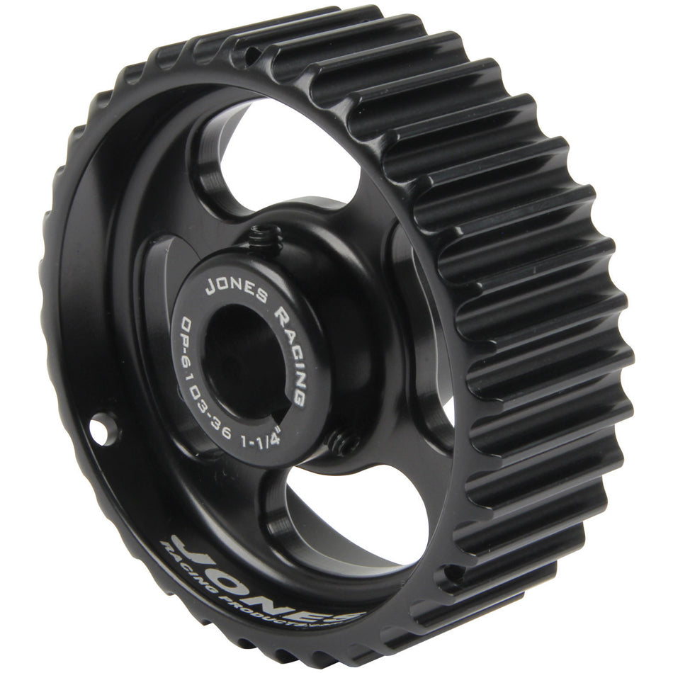 Oil Pump Pulley - HTD - 36 Tooth - 1-1/4 in Wide - 5/8 in Shaft - Aluminum - Black Anodized - Each
