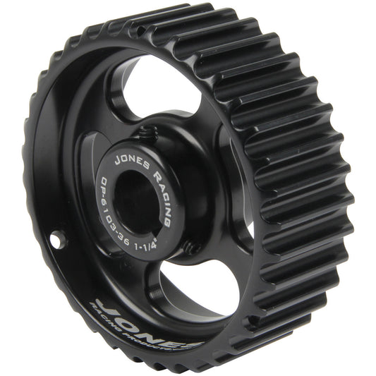 Oil Pump Pulley - HTD - 36 Tooth - 1-1/4 in Wide - 5/8 in Shaft - Aluminum - Black Anodized - Each