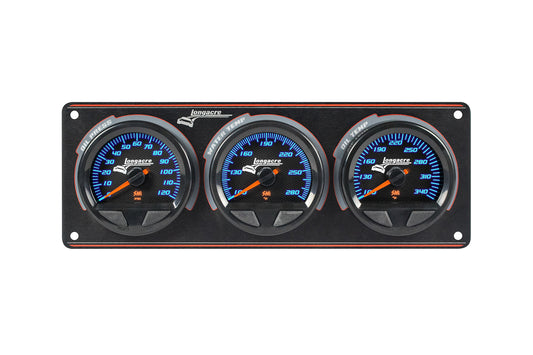 SMi™ Elite Waterproof Gauge Panel from Longacre, 3 Gauge Oil Pressure/Water Temperature/Oil Temperature