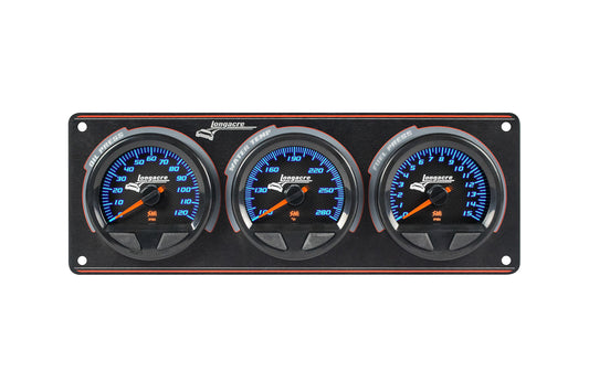 SMi™ Elite Waterproof Gauge Panel from Longacre, 3 Gauge Oil Pressure/Water Temperature/Fuel Pressure -15