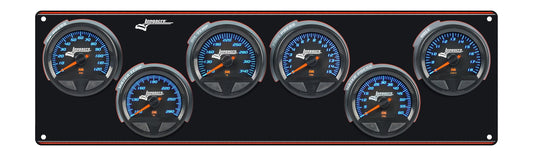 SMi™ Elite Waterproof Gauge Panel from Longacre,  6 Gauge Oil Pressure/Water Temperature/Oil Temperature/Fuel Pressure/Water Pressure/Volt