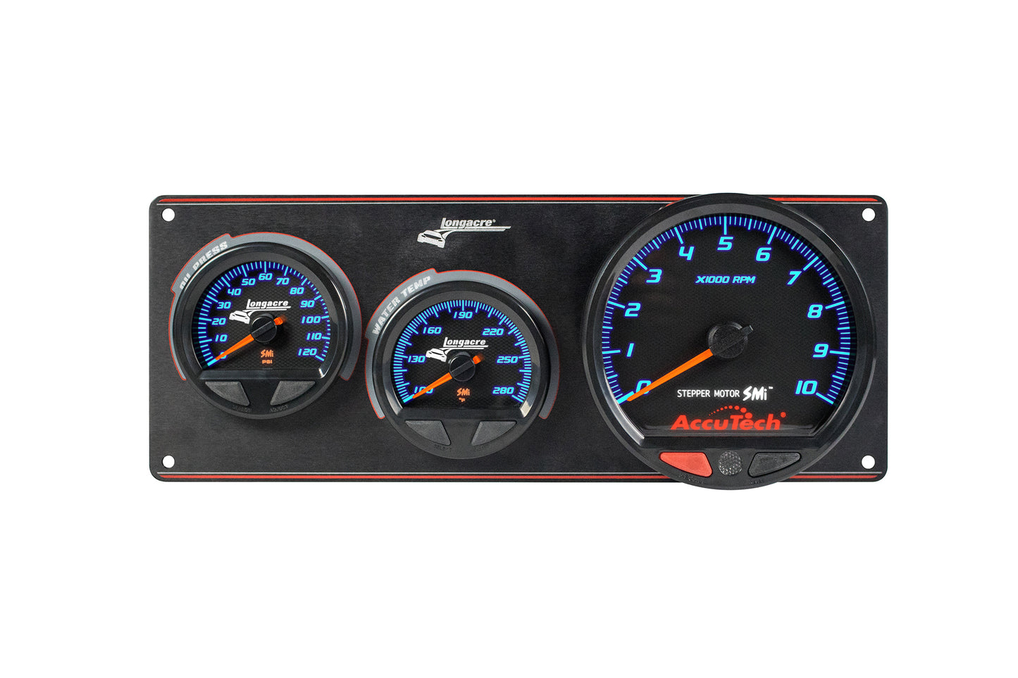 SMi™ Elite Waterproof Gauge Panel from Longacre, 2 Gauge Oil Pressure/Water Temperature/Tach