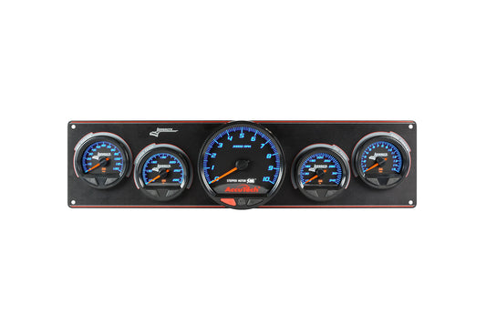 SMi™ Elite Waterproof Gauge Panel from Longacre, 4 Gauge Oil Pressure/Water Temperature/Oil Temperature/Fuel Pressure/Tach