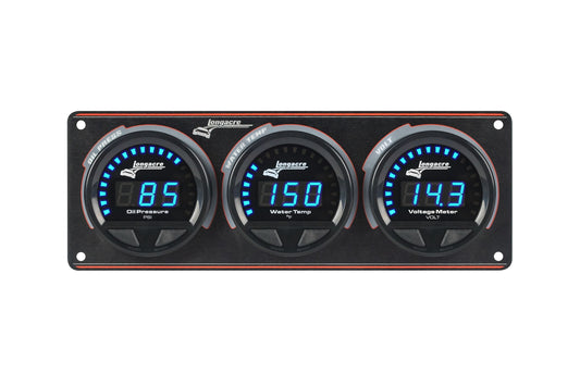 Digital Elite LED Waterproof Gauges from Longacre, 3 Gauge Oil Pressure/Water Temperature/Volt