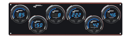 Digital Elite LED Waterproof Gauge Panel from Longacre,  5 Gauge Oil Pressure/Water Temperature/Fuel Pressure/Oil Temperature/Water Pressure/Tach