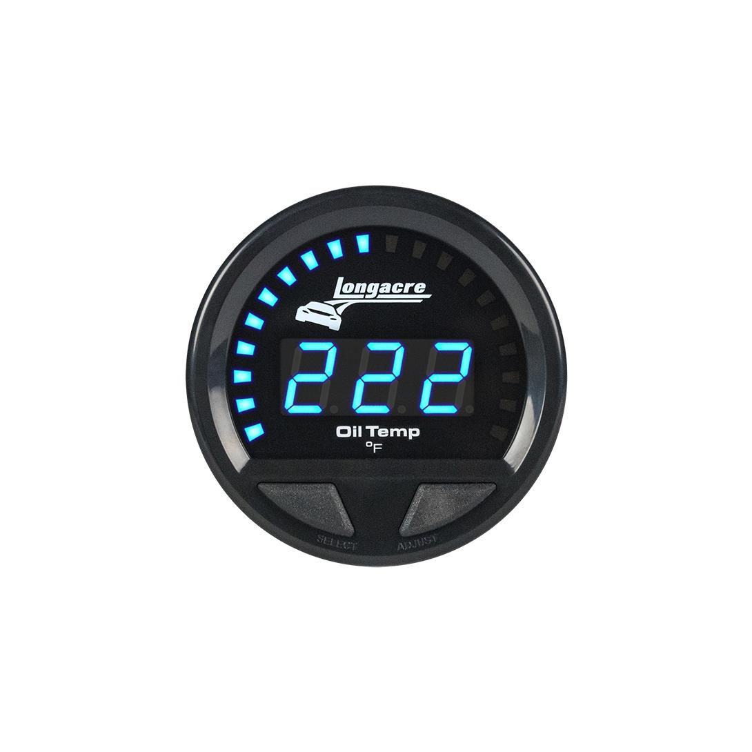 Digital Elite LED Waterproof Gauges from Longacre, Oil Temperature 100-340, Sensor Included