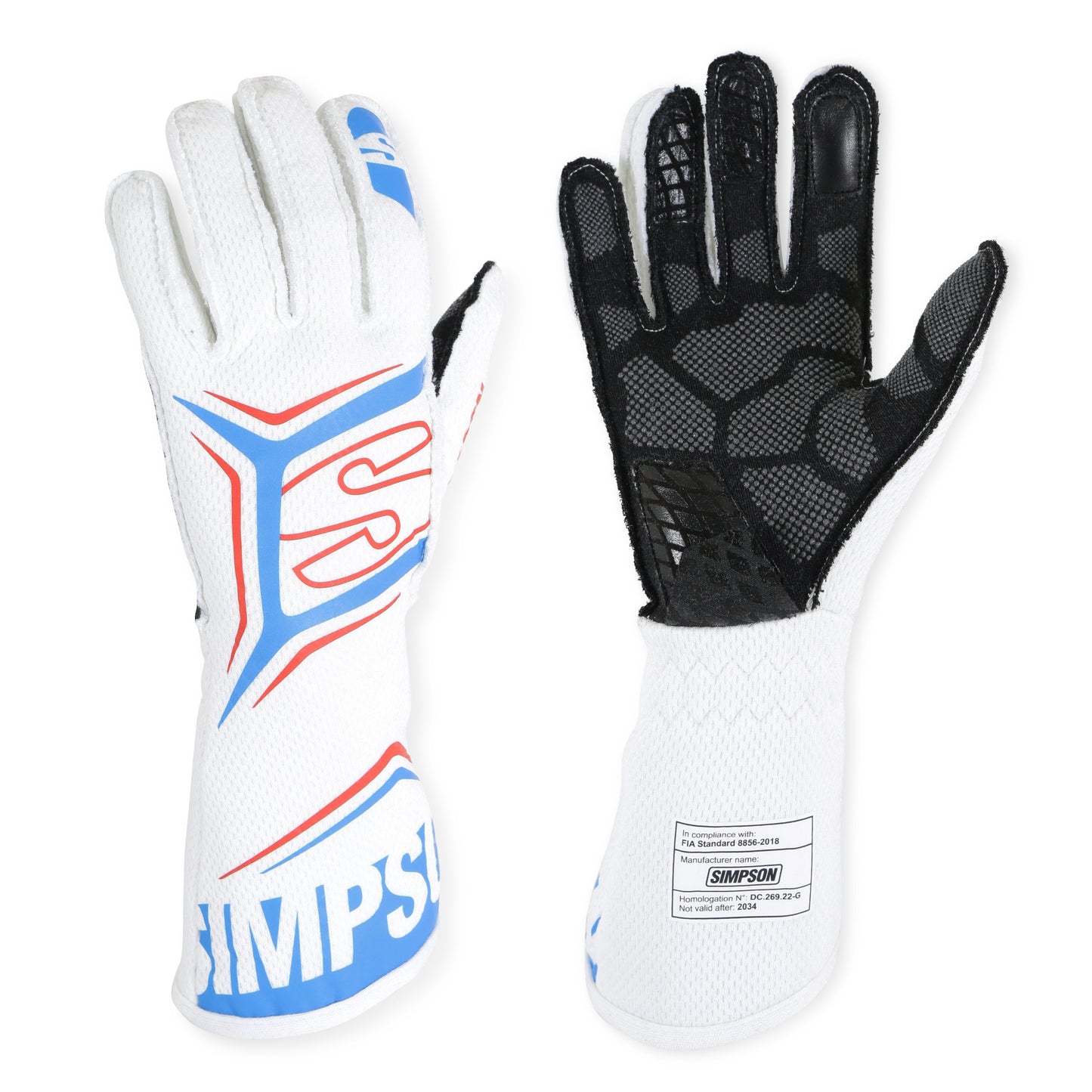 Magnata Racing Gloves White/Blue LargeLarge - White/Blue