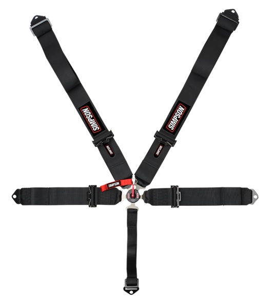 Simpson Racing LCL 55" Lap Bolt-In 5-Point Pull-Down Harness BlackLever Camlock - 55" - Pull Down - HANS Shoulders
