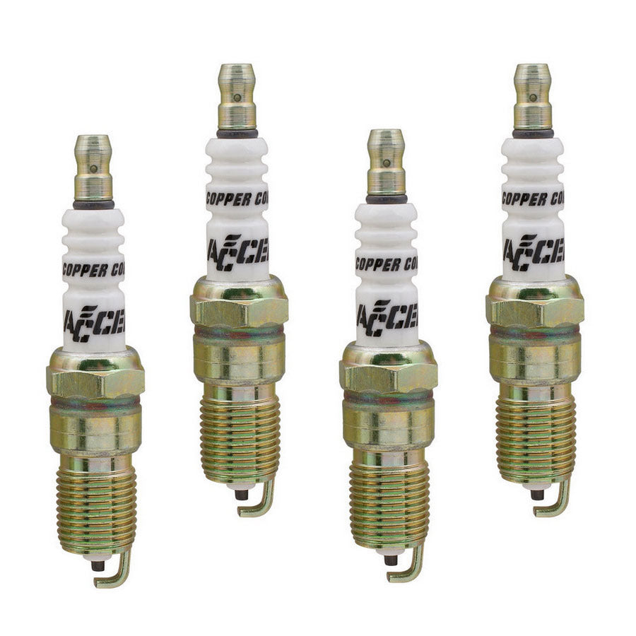 Spark Plug - 14 mm Thread - 0.708 in Reach - Tapered Seat - Resistor - Set of 4