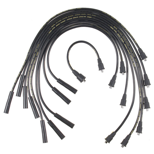 Spark Plug Wire Set - Super Stock - Spiral Core - 8 mm - Black - Factory Style Boots / Terminals - Chevy V8 - Kit