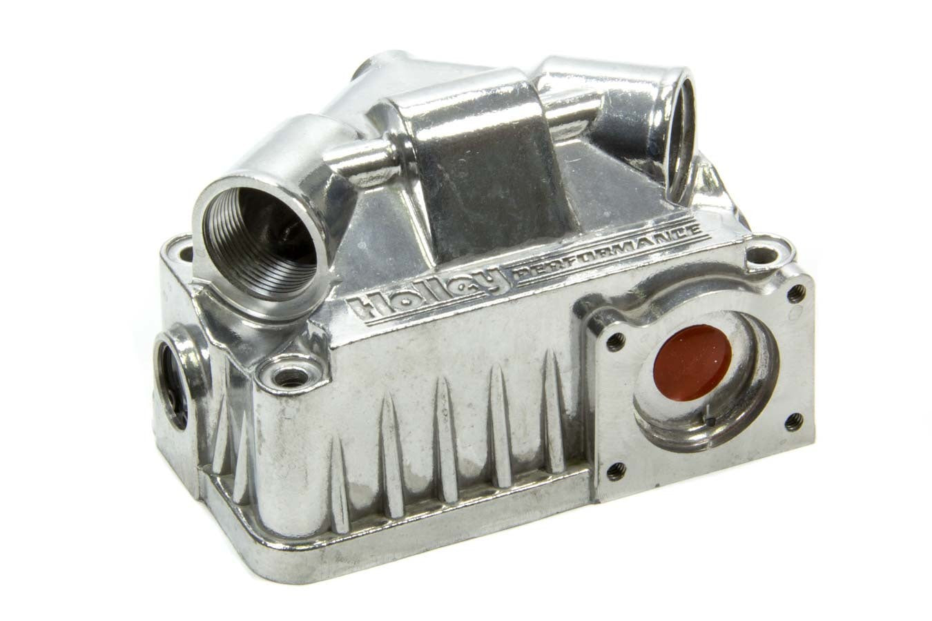 Carburetor Fuel Bowl - Primary - Center Hung - Sight Window - Aluminum - Tumble Polished - Holley 2300 / 4150 / 4160 Carburetors - Each