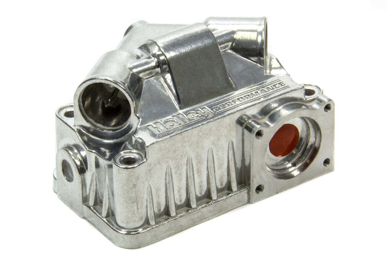 Carburetor Fuel Bowl - Secondary - Center Hung - Sight Window - Aluminum - Tumble Polished - Holley 4150 Carburetors - Each