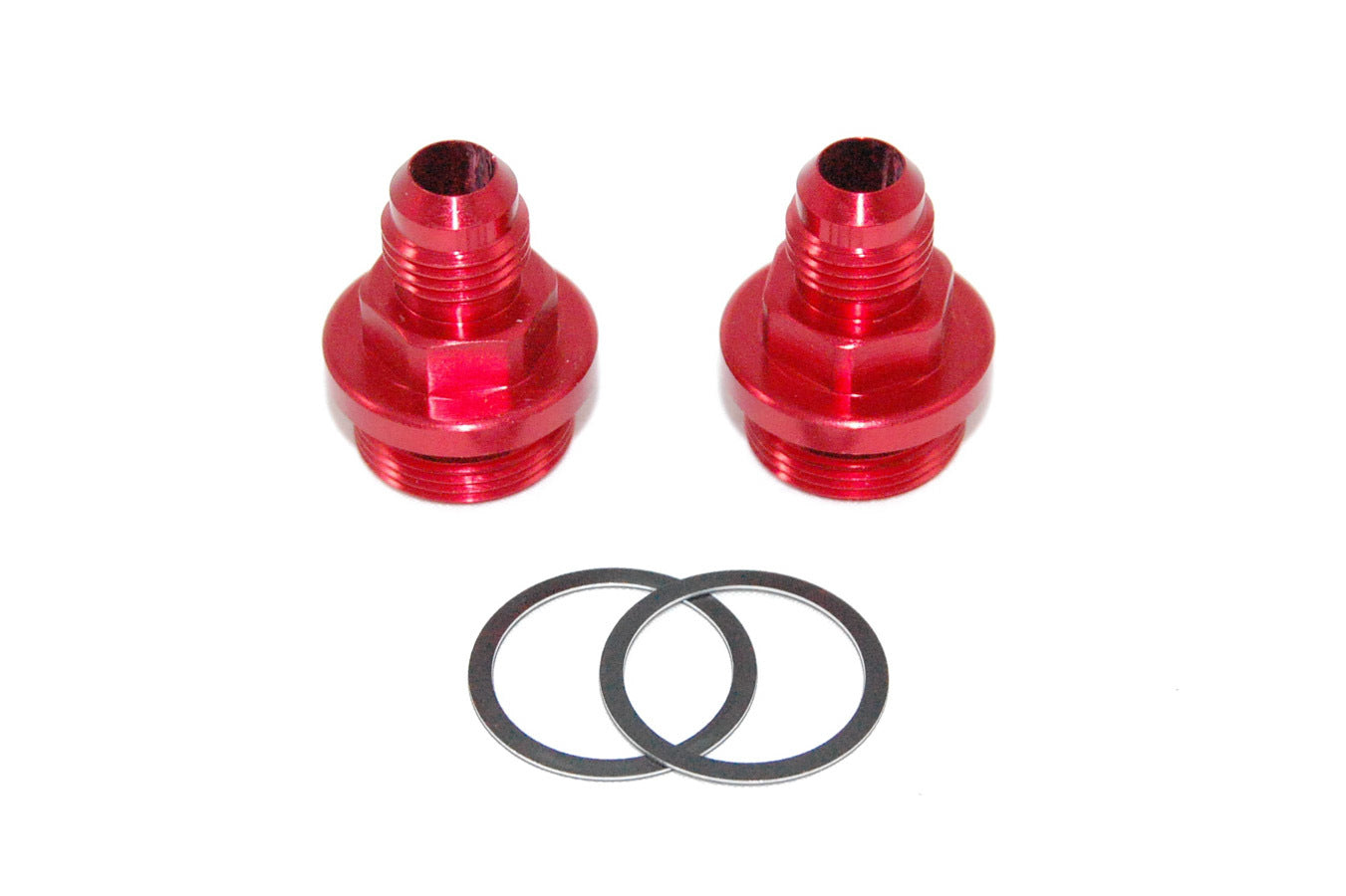 Carburetor Inlet Fitting - Straight - 6 AN Male to 7/8-20 in Male - Aluminum - Red Anodized - Holley Style Carburetors - Each