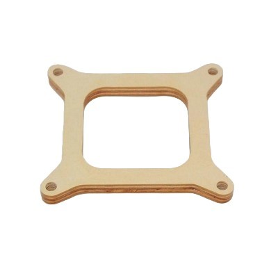 Carburetor Spacer - 0.5 in Thick - Open - Square Bore - Wood - Natural - Each