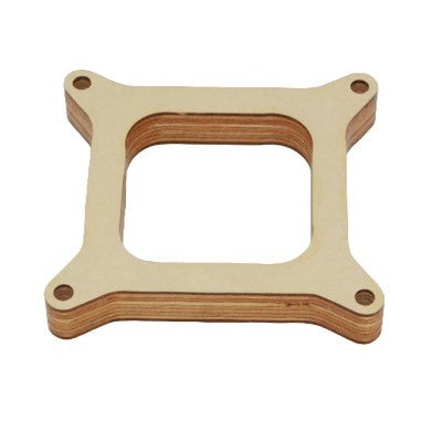 Carburetor Spacer - 1 in Thick - Open - Square Bore - Wood - Natural - Each