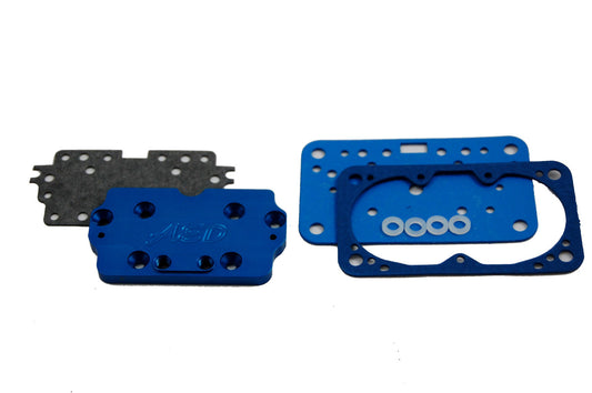 Metering Plate - Secondary - Center Pivot - Dual Feed Bowl - Gaskets Included - Aluminum - Blue Anodized - Holley 4160 Carburetors - Each