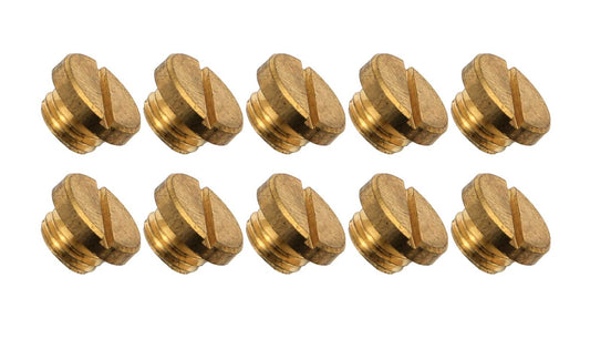 Float Bowl Sight Plugs - Gasket - Brass - Natural - Holley Carburetors - Set of 10