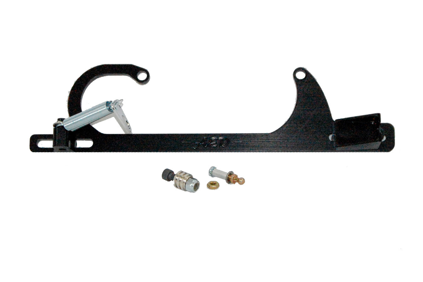 Throttle Cable Bracket - Carb Mount - Return Spring - Aluminum - Black Anodized - Ford Cable - Square Bore - Kit