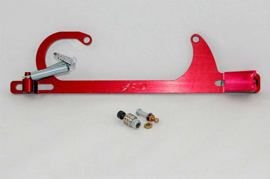 Throttle Cable Bracket - Carb Mount - Return Spring - Aluminum - Red Anodized - Ford Cable - Square Bore - Kit