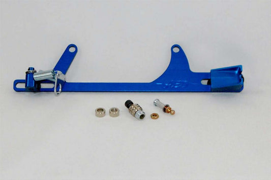 Throttle Cable Bracket - Carb Mount - Return Spring - Aluminum - Blue Anodized - Ford Cable - Dominator Flange - Kit