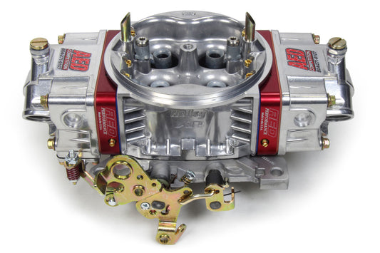 Carburetor - Ultra Crate Motor - 4-Barrel - 650 CFM - Square Bore - No Choke - Mechanical Secondary - Dual Inlet - Aluminum - Natural / Red Anodized / Tumble Polished - Each