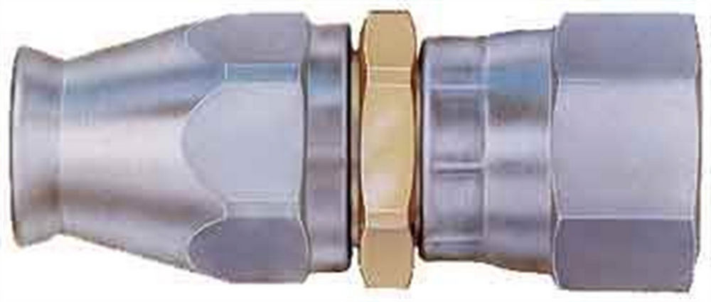 Fitting - Hose End - PTFE Racing Hose - Straight - 6 AN Hose to 6 AN Female Swivel - Steel - Natural - Each