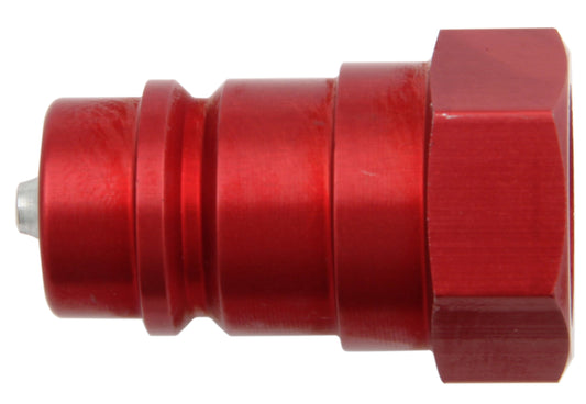 Fitting - Quick Disconnect - Radiator Refill Coupling - Male Half - 1/2 in NPT - Aluminum - Red Anodized - Each