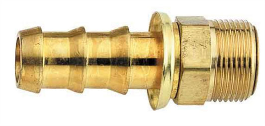 Fitting - Hose End - AQP Socketless - Straight - 6 AN Hose Barb to 5/8-18 in Inverted Flare Male - Brass - Each