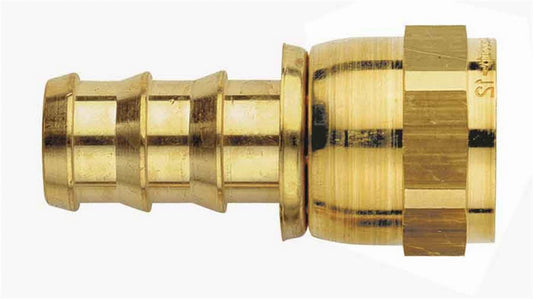 Fitting - Hose End - AQP Socketless - Straight - 6 AN Hose Barb to 6 AN Female Swivel - Brass - Each