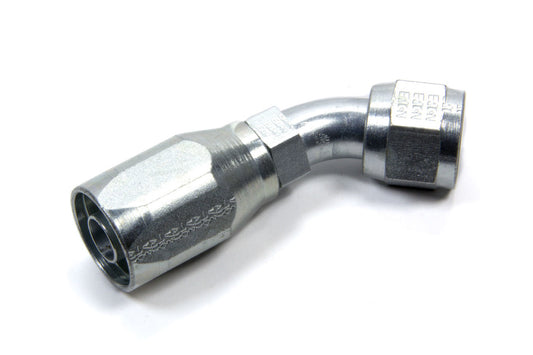 Fitting - Hose End - AQP High Pressure - 45 Degree - 10 AN Hose to 7/8-14 in Female - Steel - Zinc Plated - Each