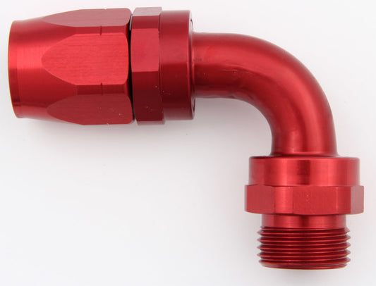 Fitting - Hose End - AQP/Startlite - 90 Degree - 12 AN Hose to 1-1/16 in NPT Male O-Ring - Swivel - Aluminum - Red Anodized - Each