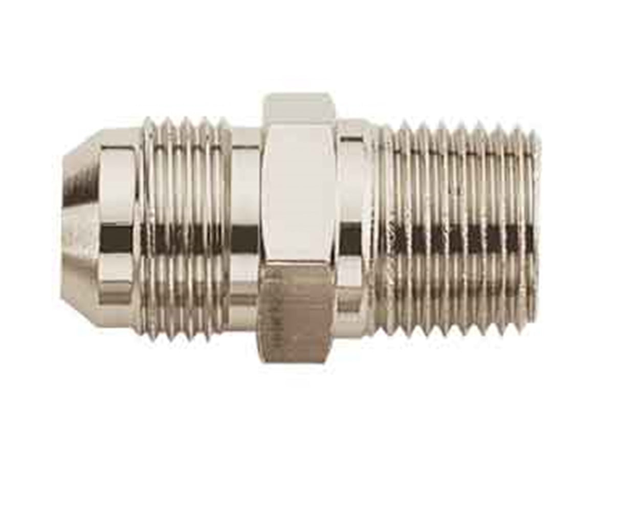 Fitting - Adapter - Straight - 6 AN Male to 1/2 in NPT Male - Steel - Natural - Each