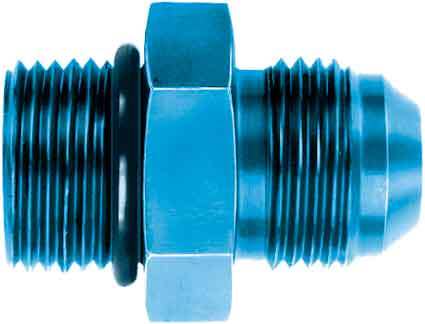 Fitting - Adapter - Straight - 12 AN Male to 12 AN Male O-Ring - Aluminum - Blue Anodized - Each