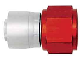 Fitting - Hose End - AQP/Startlite - Straight - 4 AN Hose Crimp to 4 AN Female - Aluminum - Red / Silver - Each