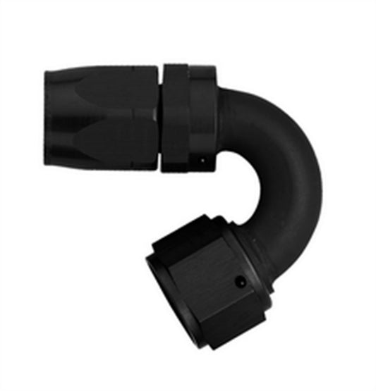 Fitting - Hose End - 150 Degree - 12 AN Hose to 12 AN Female - Swivel - Aluminum - Black Anodized - Each