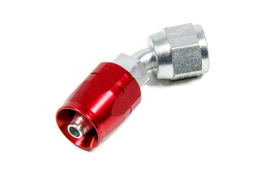 Fitting - Hose End - AQP/Startlite - 45 Degree - 4 AN Hose to 4 AN Female - Steel - Red / Natural - Each