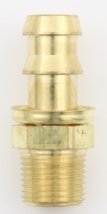 Fitting - Hose End - AQP Socketless - Straight - 8 AN Hose Barb to 3/8 in NPT Male - Brass - Each