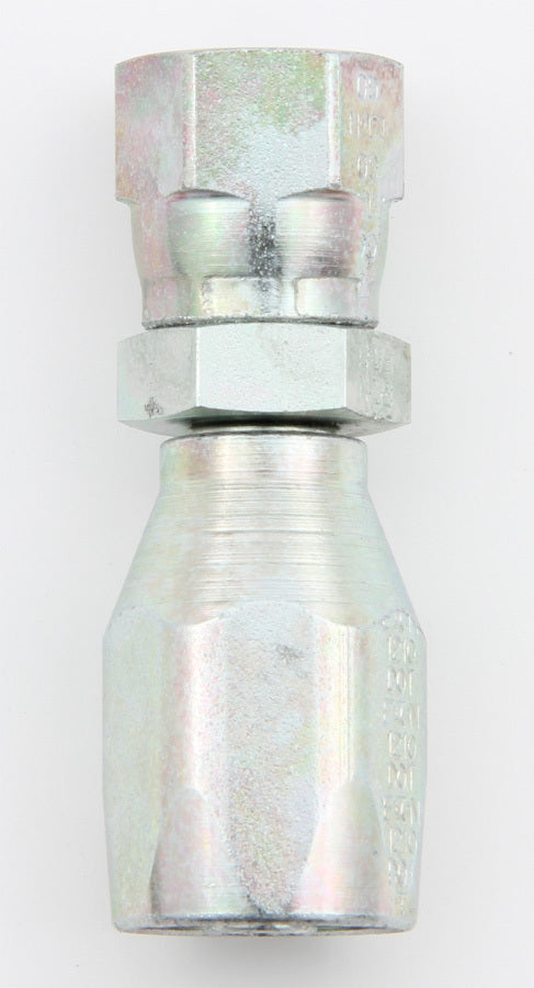 Fitting - Hose End - AQP High Pressure - Straight - 6 AN Hose to 9/16-18 in Female Swivel - Steel - Natural - Each