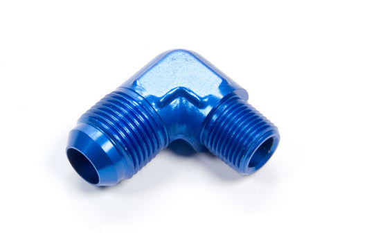 Fitting - Adapter - 90 Degree - 10 AN Male to 3/8 in NPT Male - Aluminum - Blue Anodized - Each