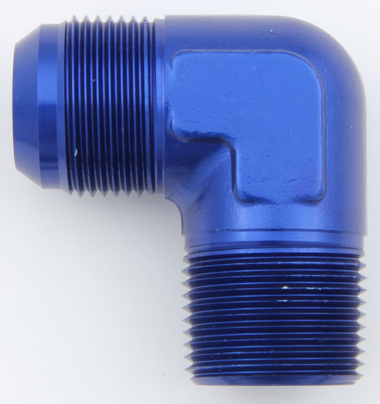 Fitting - Adapter - 90 Degree - 16 AN Male to 1 in NPT Male - Aluminum - Blue Anodized - Each