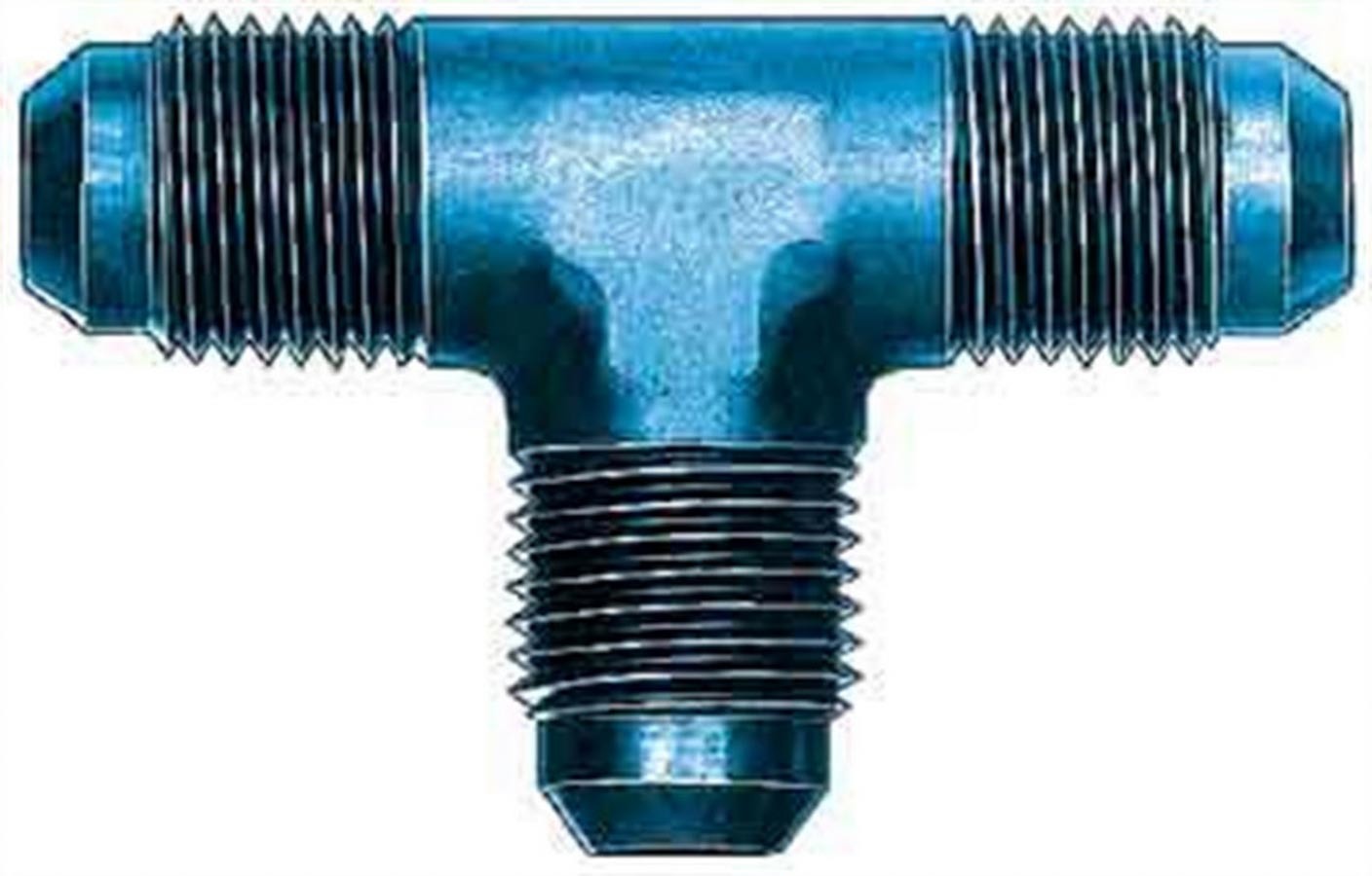 Fitting - Adapter Tee - 8 AN Male x 8 AN Male x 8 AN Male - Aluminum - Blue Anodized - Each